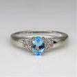 Blue Topaz & Diamond Ring | 0.40ct, 0.02ctw | SZ 6.5 | on Sale