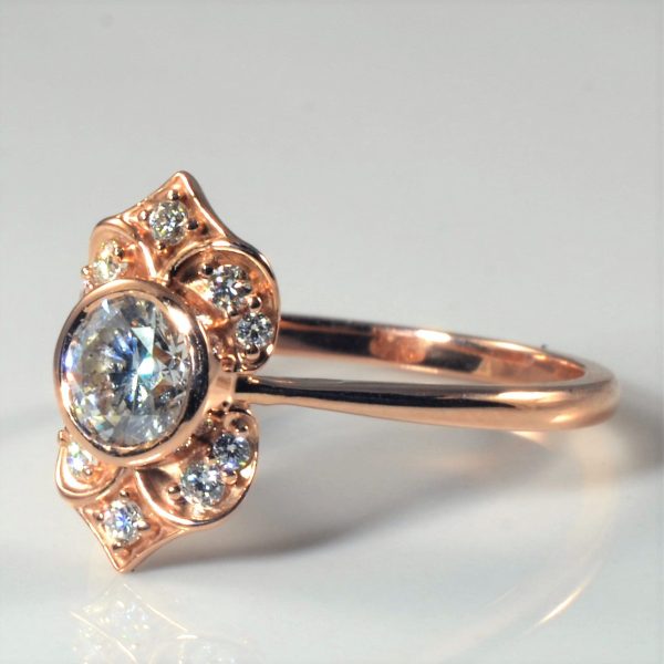 Bespoke  Bezel Set Diamond Engagement Ring | 0.93ctw | SZ 7.5 | Online