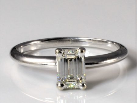 Solitaire Emerald Cut Diamond Engagement Ring | 0.80ct | SZ 7.75 | For Discount