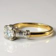 Baguette Shoulder Three Stone Engagement Ring | 1.01ctw | SZ 8 | Fashion