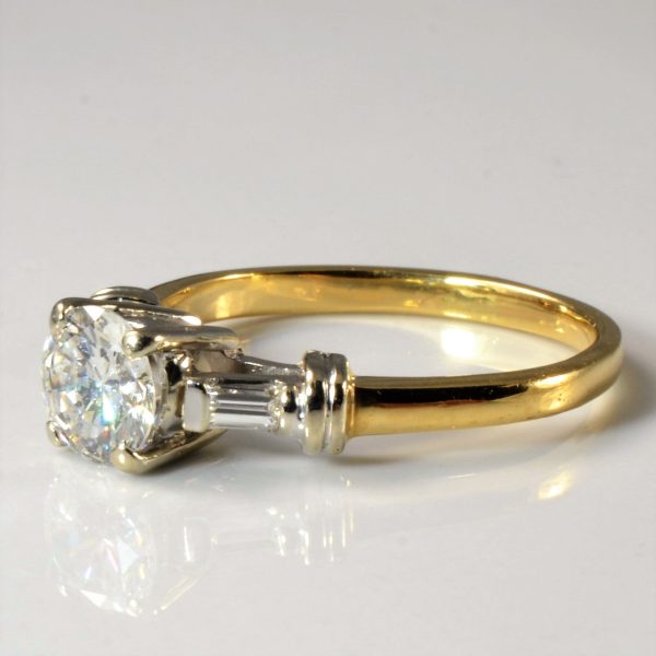 Baguette Shoulder Three Stone Engagement Ring | 1.01ctw | SZ 8 | Fashion