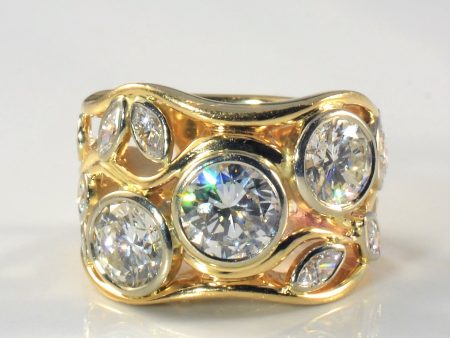 Bezel Set Multi Diamond Ring | 3.78ctw | SZ 5.5 | Supply