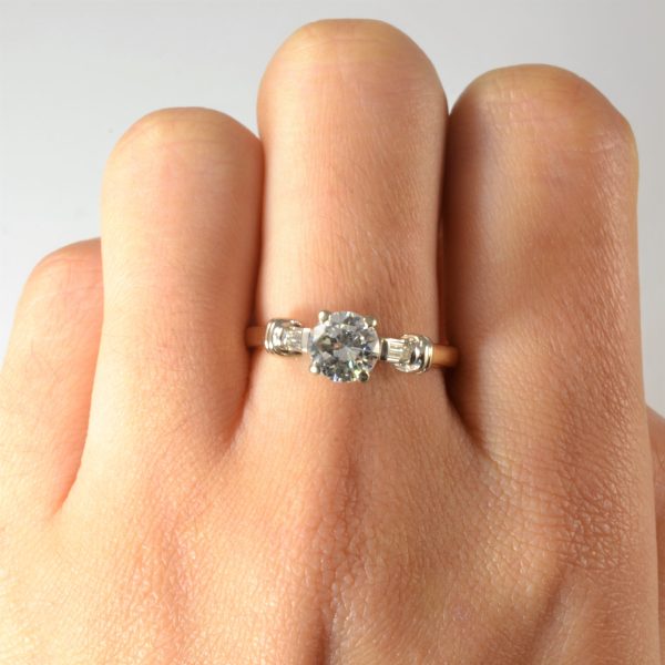 Baguette Shoulder Three Stone Engagement Ring | 1.01ctw | SZ 8 | Fashion