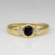 Bezel Set Sapphire & Diamond Ring | 0.35ct, 0.02ctw | SZ 6.75 | Sale