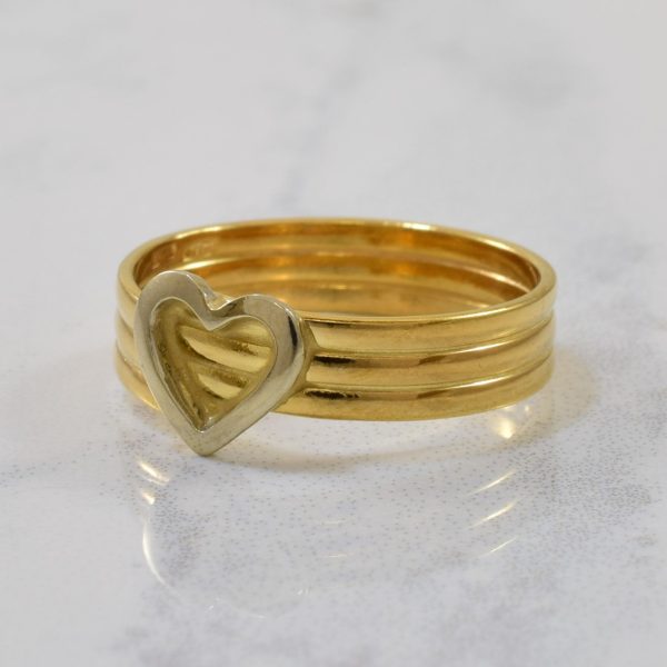 Bypass Banded Heart Ring | SZ 5.25 | Online now