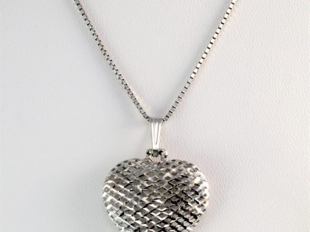 Woven Puffed Heart Pendant Necklace | 17  | For Cheap