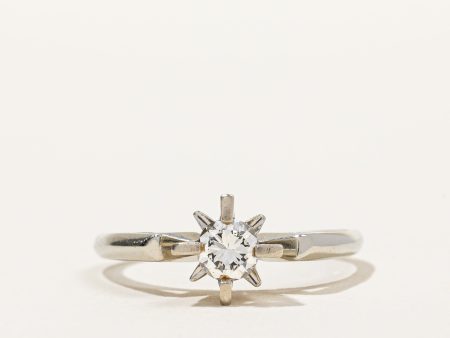 18k Spike Prong Solitaire Diamond Ring | 0.33 ct, SZ 7.75 | Online now