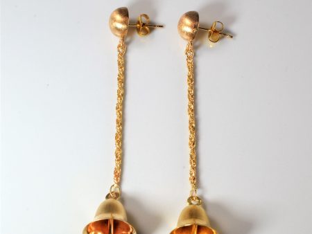 Yellow Gold Hanging Bell Earrings | Online now