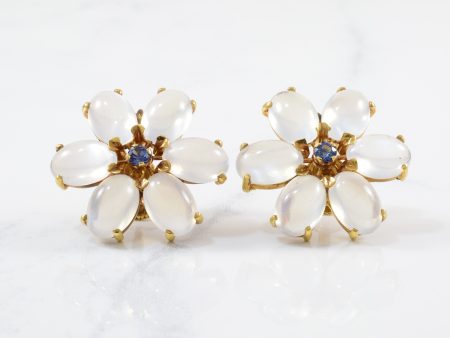 Wordley, Allsopp, and Bliss  Moonstone & Sapphire Clip On Earrings | 0.2ctw, 24ctw | Hot on Sale