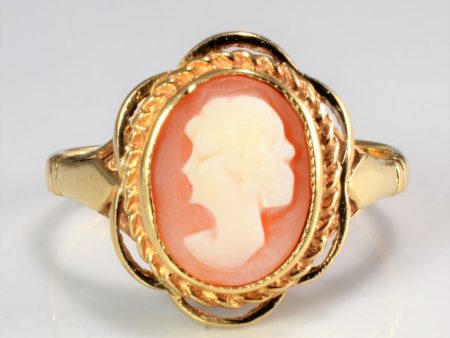 1914 Bezel Set Cameo Shell Ring | SZ 6.5 | Online Sale