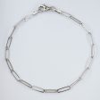 100 Ways  White Gold Paperclip Chain Bracelet | 7  | Fashion