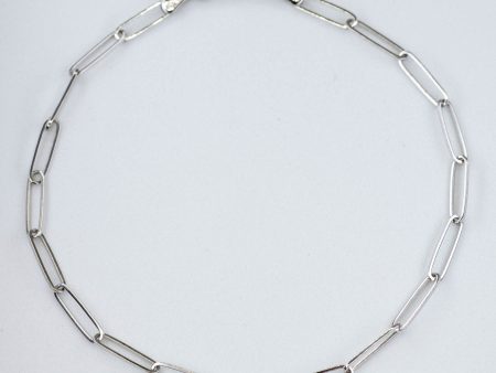 100 Ways  White Gold Paperclip Chain Bracelet | 7  | Fashion