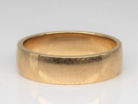 Yellow Gold Flat Band | SZ 6.75 | Hot on Sale