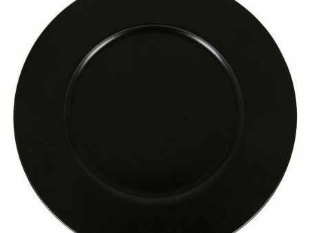 Underplate Inde Black Porcelain 6 Units For Sale