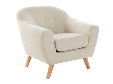 Armchair DKD Home Decor Beige Rubber wood 81 x 80 x 80 cm 83 x 80 x 80 cm Discount