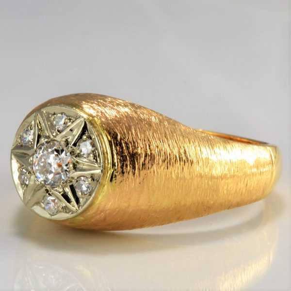 1940 s Old European Diamond Cluster Ring |0.28 ctw, SZ 9 | Online now