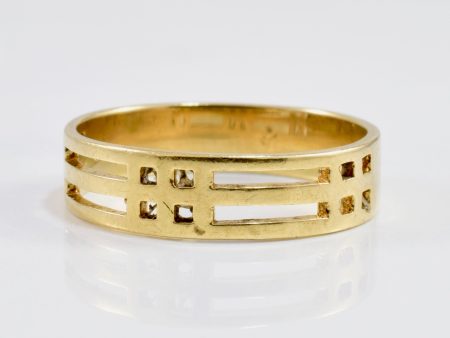 Yellow Gold Cut Out Band | SZ 5.75 | Fashion