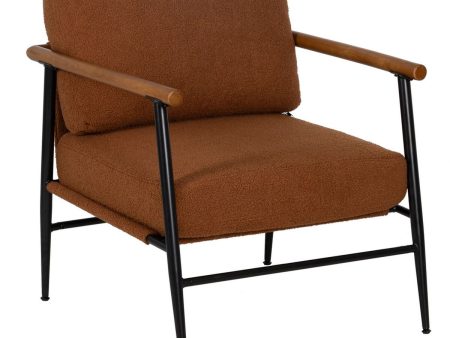 Armchair Brown Black Rubber wood Fabric 70 x 76 x 81 cm Sale