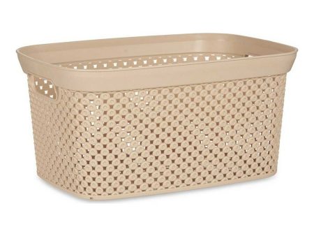 Basket Beige Plastic 10 L 24 x 17 x 35 cm For Discount