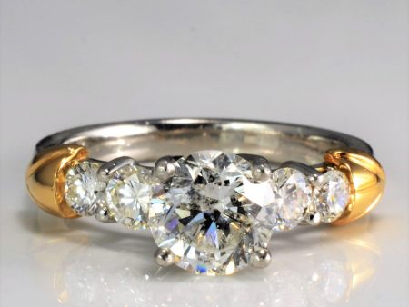 Yellow Gold Shoulder Diamond Engagement Ring | 1.92 ctw | SI3, G | SZ 6.75 | Sale