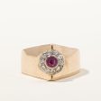 14k Diamond & Ruby Ring Circa 1930s | 0.30ctw, 0.20ct | SZ 8.5 | For Sale