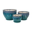 Planter Romimex Blue Porcelain 48 x 32 x 48 cm 3 Pieces Hot on Sale