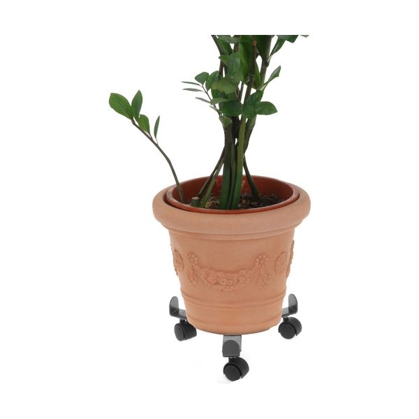 Flowerpot Standt with Wheels Adjustable Grey Metal (30 cm) For Sale