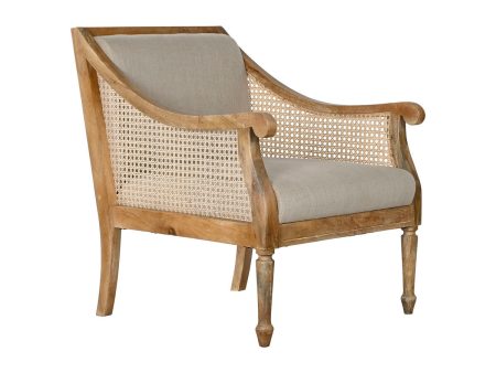 Armchair Home ESPRIT White Natural Mango wood 70 x 75 x 83 cm Online now