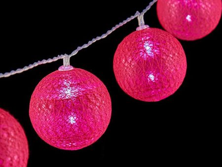 Wreath of LED Balls Ø 6 cm Dark pink 2 m Online Hot Sale