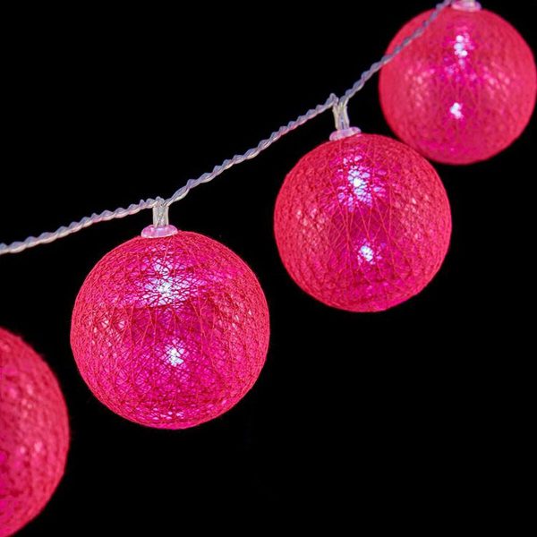 Wreath of LED Balls Ø 6 cm Dark pink 2 m Online Hot Sale