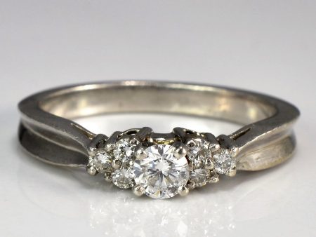 Concave Tapered Platinum Engagement Ring | 0.33 ctw, SZ 6.75 | Cheap